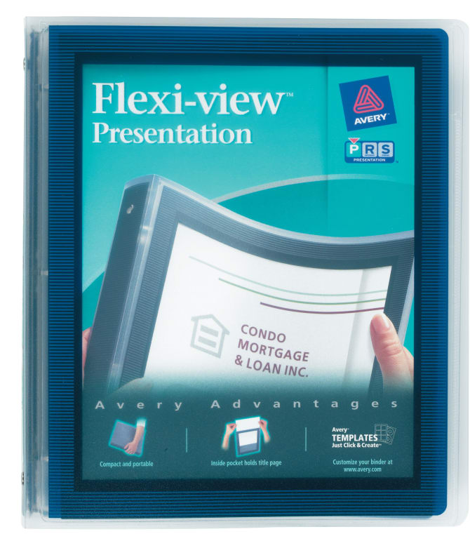 17638 Holds 8.5 x 11 Inches Paper Navy Blue Avery Flexi-View Binders with 1.5-Inch Round Ring 
