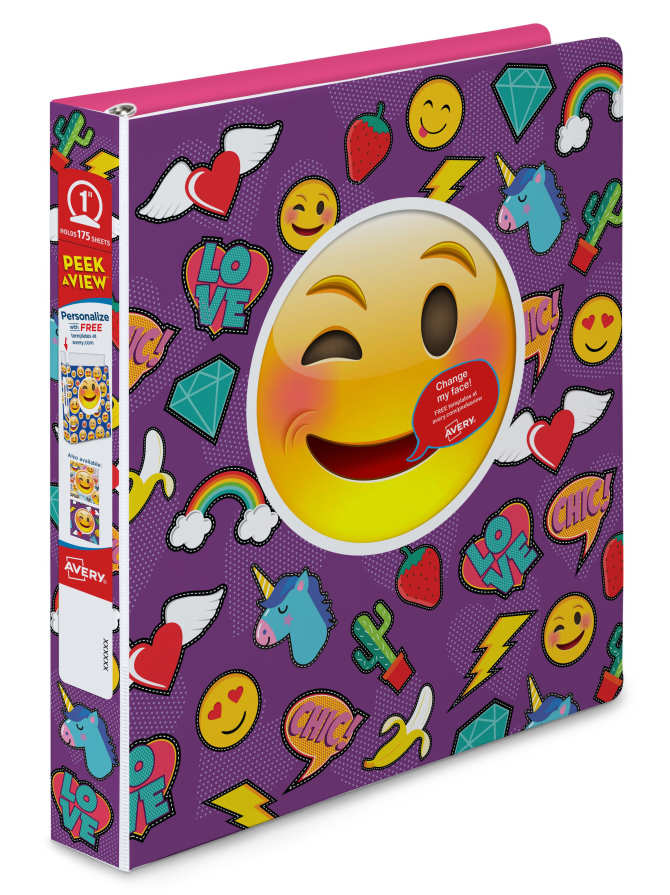 Avery Peek A View Binder Stitched Emoji 26755 Avery Com If an emoji does not appear. avery peek a view binder 1 round rings 175 sheet capacity stitched emoji 26755
