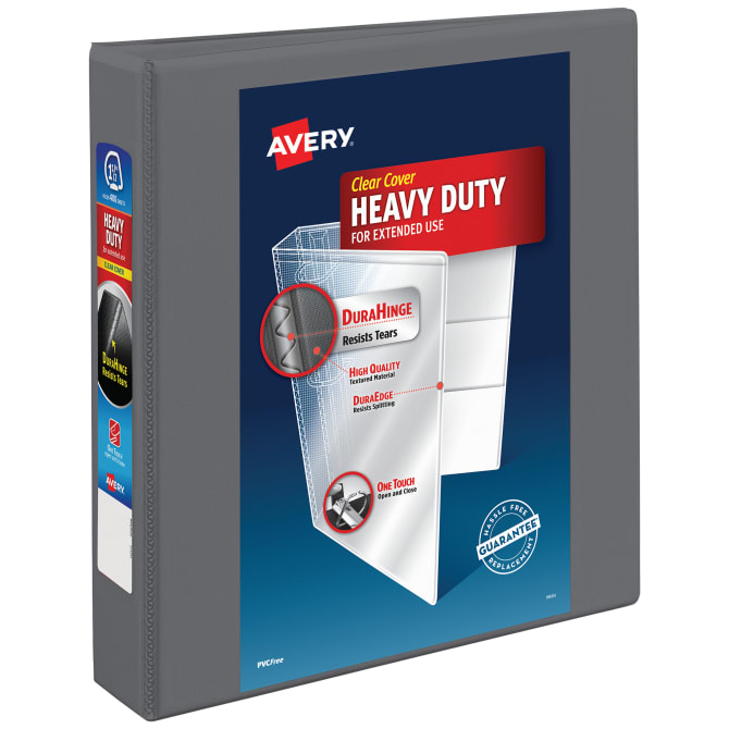 Avery® Heavy-Duty Dual Color 3 Ring Binder, 1/2 Inch Slant Rings,  Mint/Coral View Binder (17881)