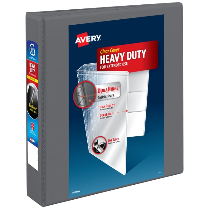 Avery® Heavy-Duty Dual Color 3 Ring Binder, 1/2 Inch Slant Rings,  Mint/Coral View Binder (17881)