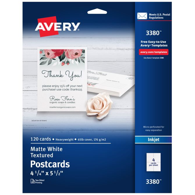 Avery(R) Postcards, 4-1/4