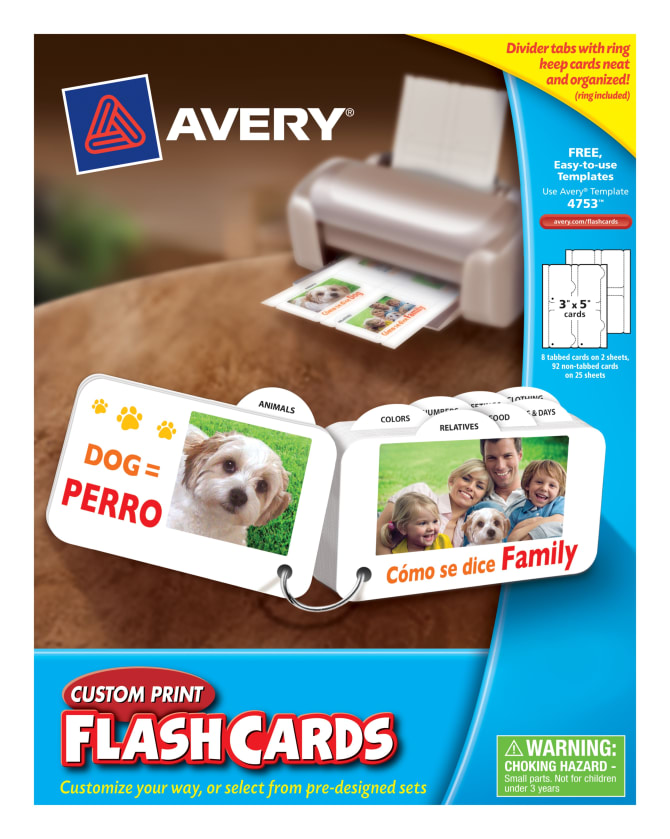 Avery Custom Print Flash Cards 3" x 5", 100 Cards (4753) | Avery.com