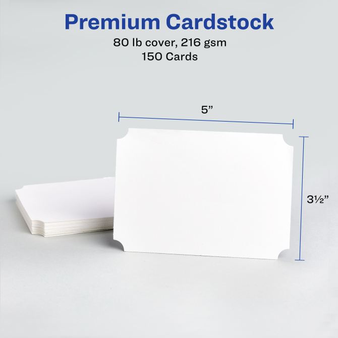 Avery® Postcards with Scalloped Corners and Sure Feed® Technology, 3-1/2" x  5", Matte White, 100 Cards Total, Laser/Inkjet Printable Cards (5626) |  Avery.com