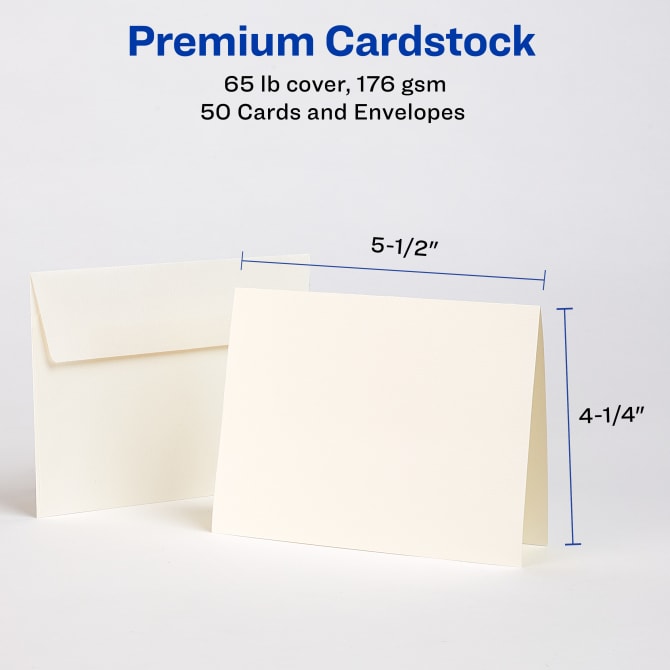 Avery(R) Note Cards with Envelopes, 4-1/4 x 5-1/2, Ivory with