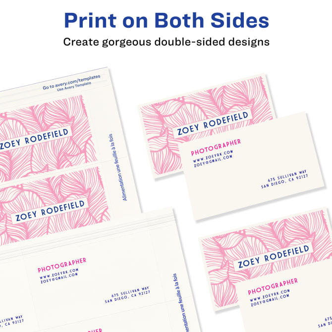 Avery(R) Clean Edge(R) Printable Business Cards with Sure Feed Technology,  2" x 3-1/2", White, 400 Blank Cards (05877) | Avery.com