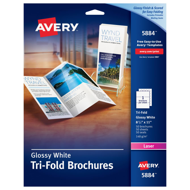 Avery Brochures Glossy 8 1 2 X 11 50 Brochures 5884