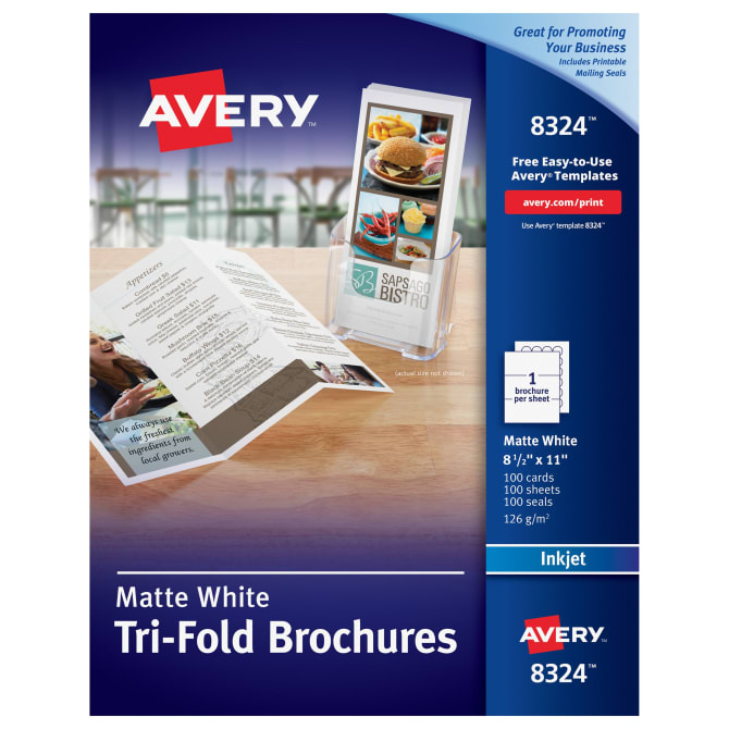 Avery(R) Door Hangers with Tear-Away Cards, 4-1/4 x 11, Matte White, 80  Blank Door Hangers (16150)