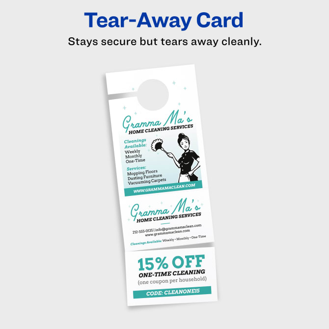  Avery Door Hanger with Tear-Away Cards, Matte White, 4.25 x 11  inches, Pack of 80 (16150) : Business Card Stock : Office Products