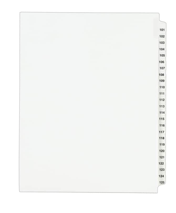Avery Standard Collated Legal Dividers Avery Style 101 125 Tab Set
