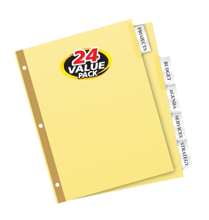 Avery Big Tab Insertable Dividers 5 Tab Set Value Pack 11113 - Avery clear label dividers 5 tab