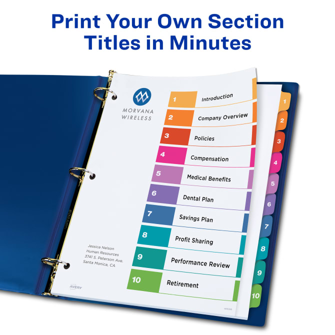 Extra Wide Dividers for Sheet Protectors 