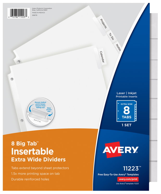 9 Avery Big Tabs 8 Template - Free Popular Templates Design