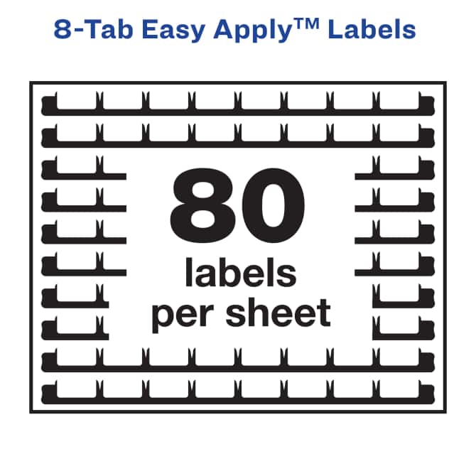 Avery® Print & Apply Clear Label Sheet Refills, 8-Tab, 3 ...