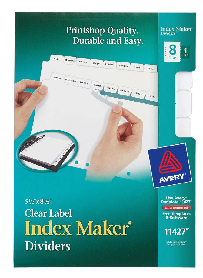 Avery Mini Print & Apply Dividers , 8-Tab Set (11427) | Avery.com