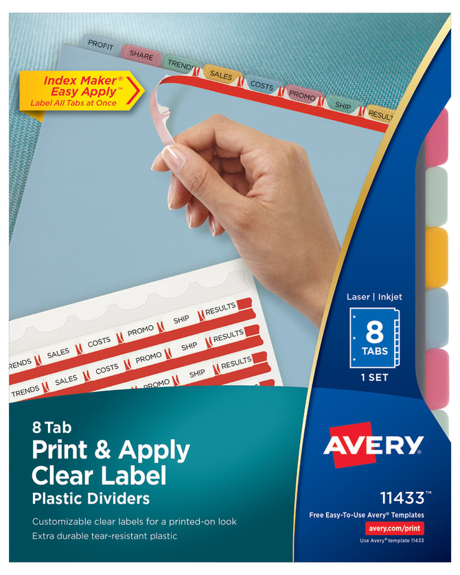 Office Products Education Amp Crafts Index Maker Easy Print - Avery easy apply label strips 5 tab template
