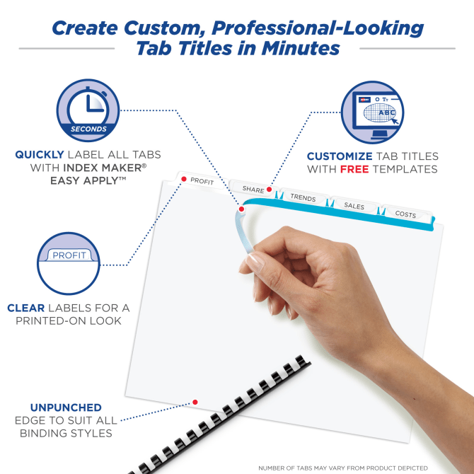 Avery Print & Apply Unpunched Dividers 25 Sets (11444 ...