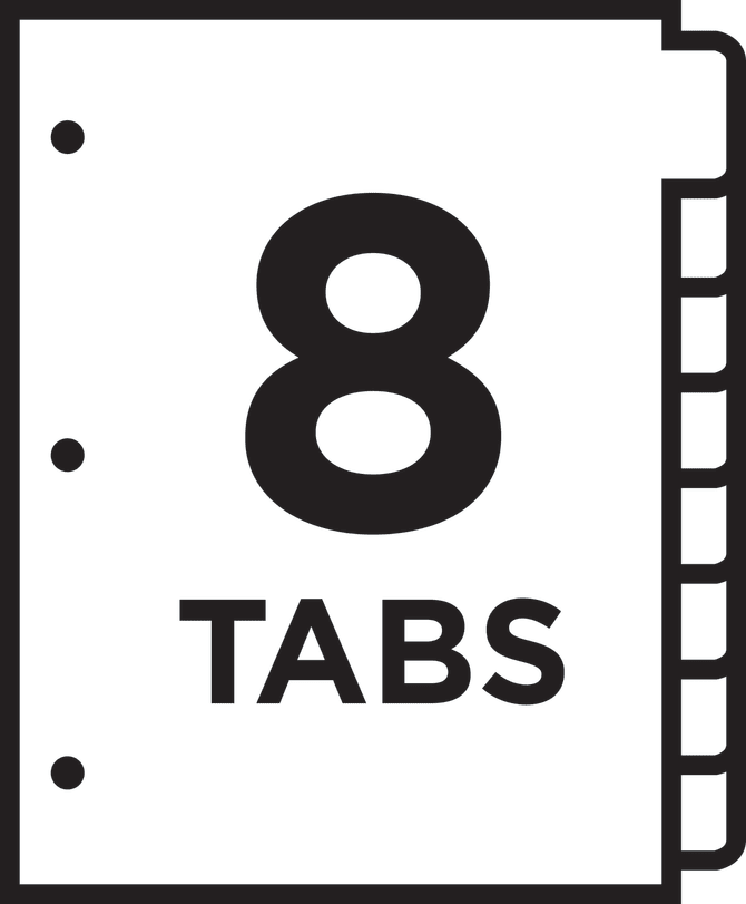 Avery® 8-Tab Dividers, Print & Apply Clear Label Strip, Index ...