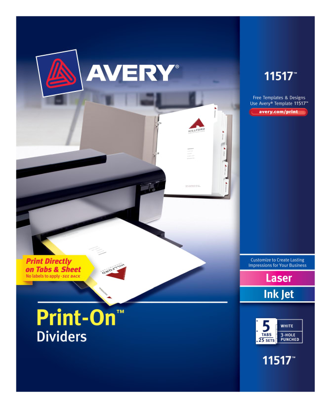 Avery Print On Dividers 25 Sets 11517 Avery Com