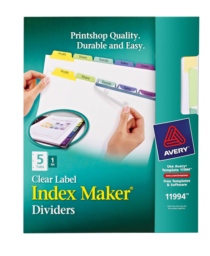 Avery Print & Apply Dividers Multicolor (11994) | Avery.com