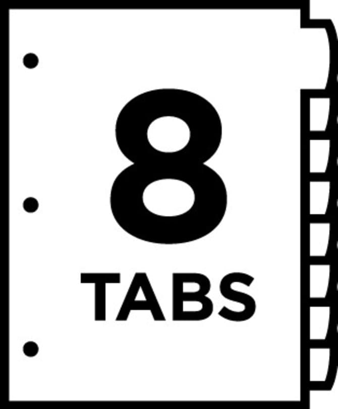 Avery® Write & Erase Pocket Plastic Dividers, 8-Tab Set ...