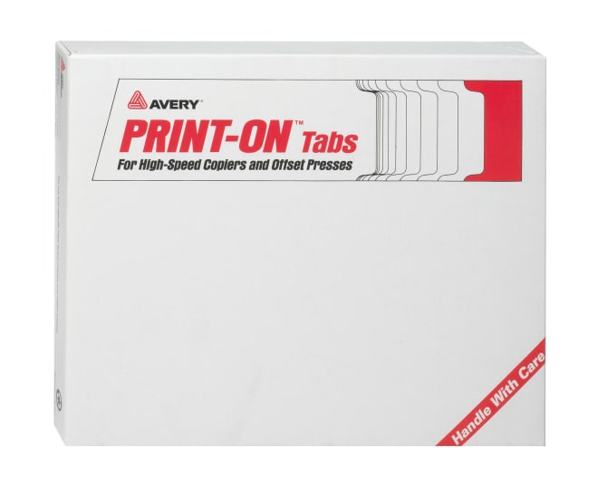 Avery Print On Tabs For High Speed Copiers And Offset Presses 5 Tabs 20405 - Avery clear label dividers 5 tab