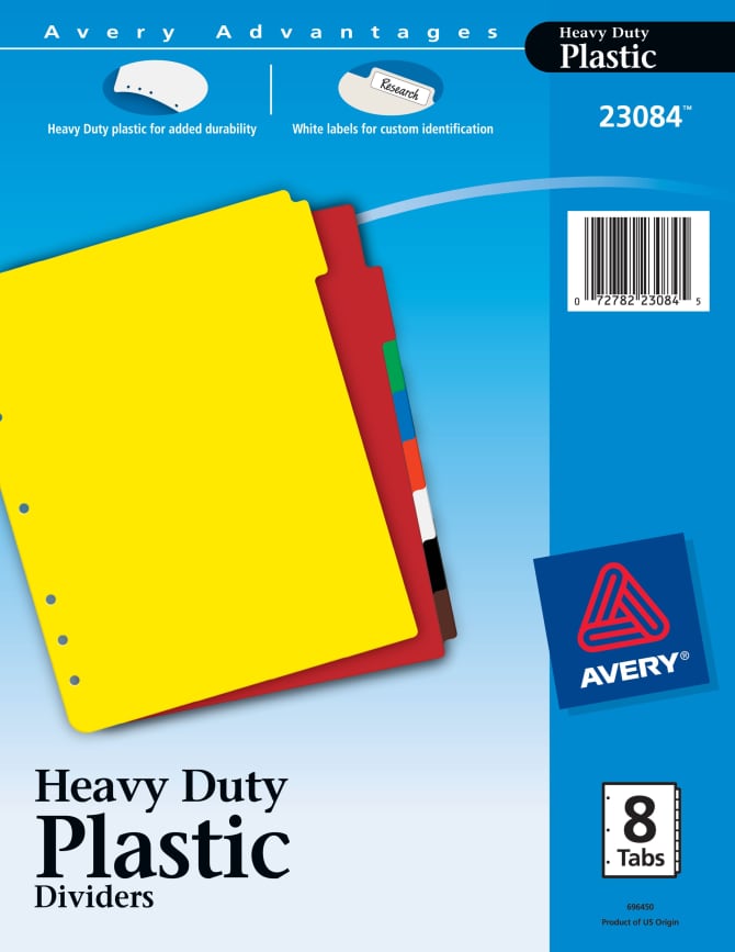 Avery Heavy-Duty Plastic Dividers Multicolor (23084) | Avery.com