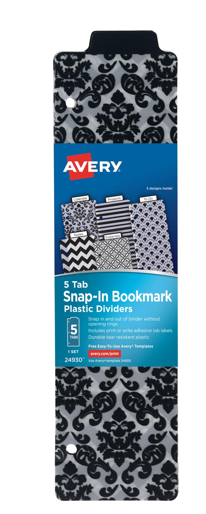 Avery Snap In Plastic Bookmark Dividers Assorted Designs 24930 Avery Com