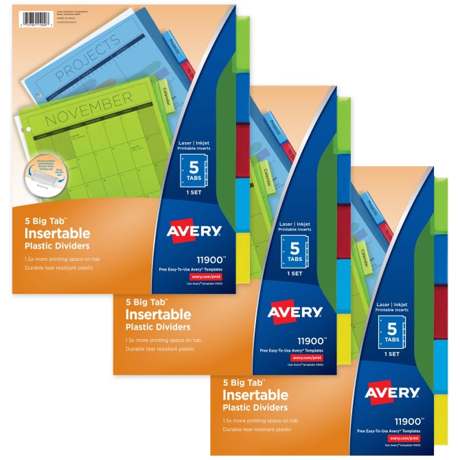 Avery Big Tab Insertable Storage Dividers