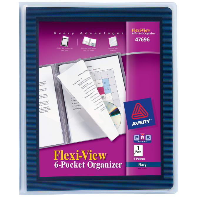 Avery Flexi-View Two-Pocket Polypropylene Folder Translucent Black Two per Pack 47847 