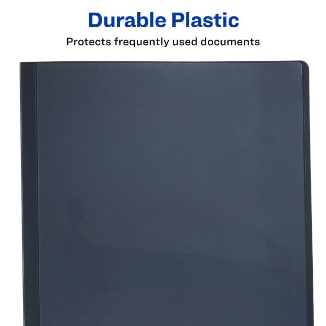 Premium Photo  Black plastic office folder on blue background