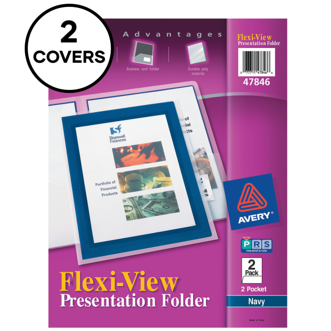 Avery Two Pocket Folders with 3-Prong Fasteners - Light Blue - 25