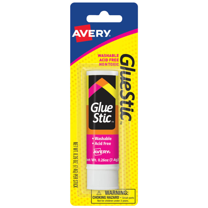 Avery Glue Stick White, Washable, Nontoxic, Permanent Glue, 6 Per Pack, 3  Packs, 18 Total (98095)
