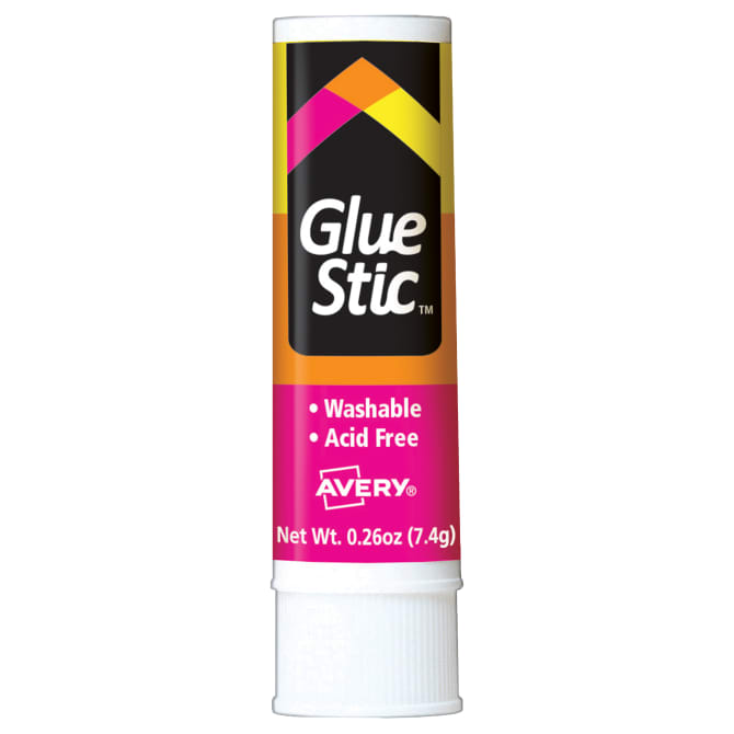 Avery® Glue Stic™, Washable, Nontoxic, Permanent Adhesive, 0.26 oz., 1  Stick (00166)
