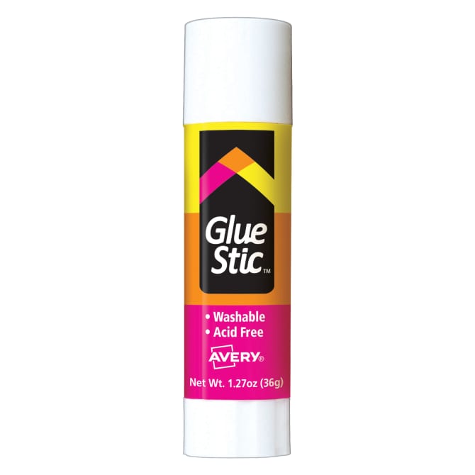 School Smart Glue Stick, White and Dries Clear, Pack of 12