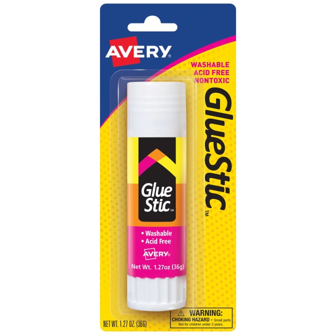  Avery Glue Stic Disappearing Purple Color, 1.27 oz., Washable,  Nontoxic, Permanent Adhesive, 1 Glue Stick (00221) : Glue Sticks : Arts,  Crafts & Sewing