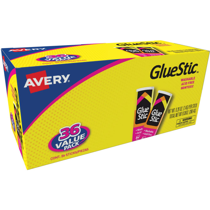 Avery Purple Application Permanent Glue Stics, 0.26 oz, 18/Pack