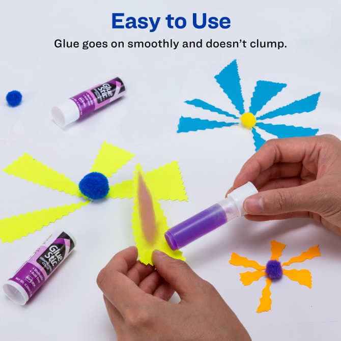 Avery® Glue Stic™, Glue Sticks, Washable, Non-Toxic, 1.27oz, 6 Total (98073)