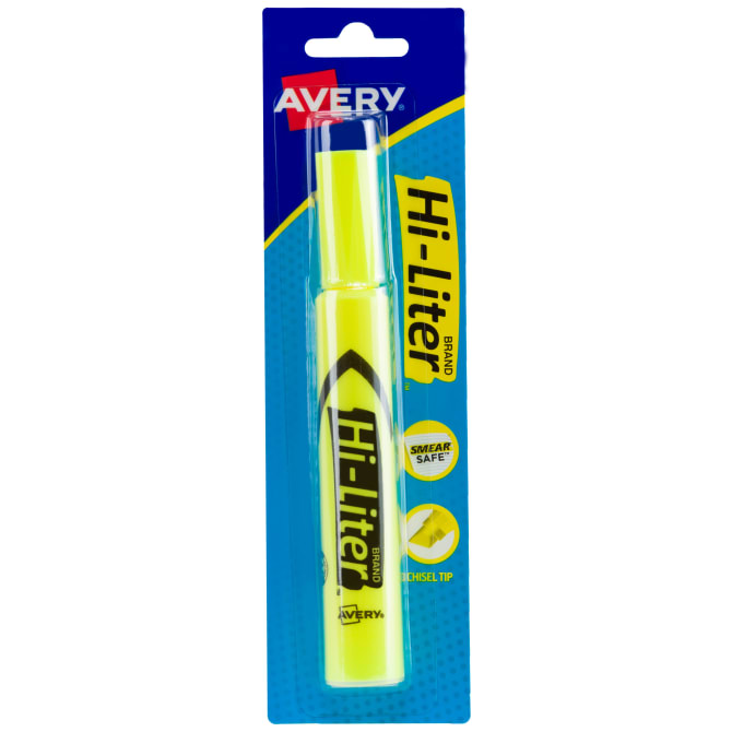 Avery Hi-Liter Desk-Style Highlighters, Assorted Colors, Smear Safe , Nontoxic, 4 per Pack, 4 Packs