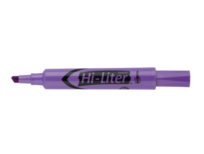 AVE24060 HI-LITER Desk-Style Highlighter, Chisel Tip, Fluorescent Purple Ink, Dozen