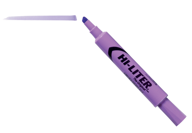 Avery® Hi-Liter® Desk-Style Highlighter, Fluorescent Purple, Smear Safe™,  Nontoxic (24060)