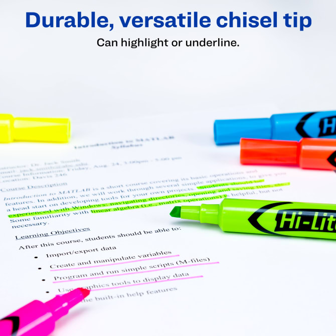 Fluorescent Highlighters Mini Asst Desk Style (4/pack)