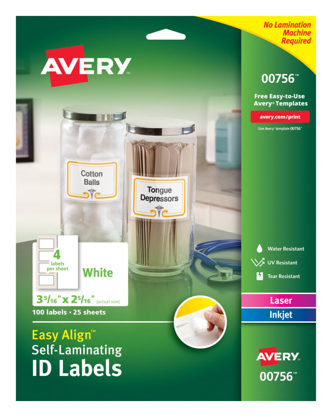 Avery Easy Align Self-Laminating ID Labels