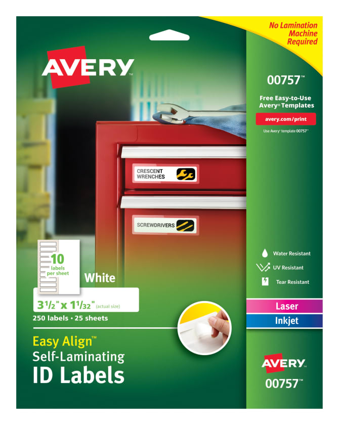 Avery Easy Align Self-Laminating ID Labels