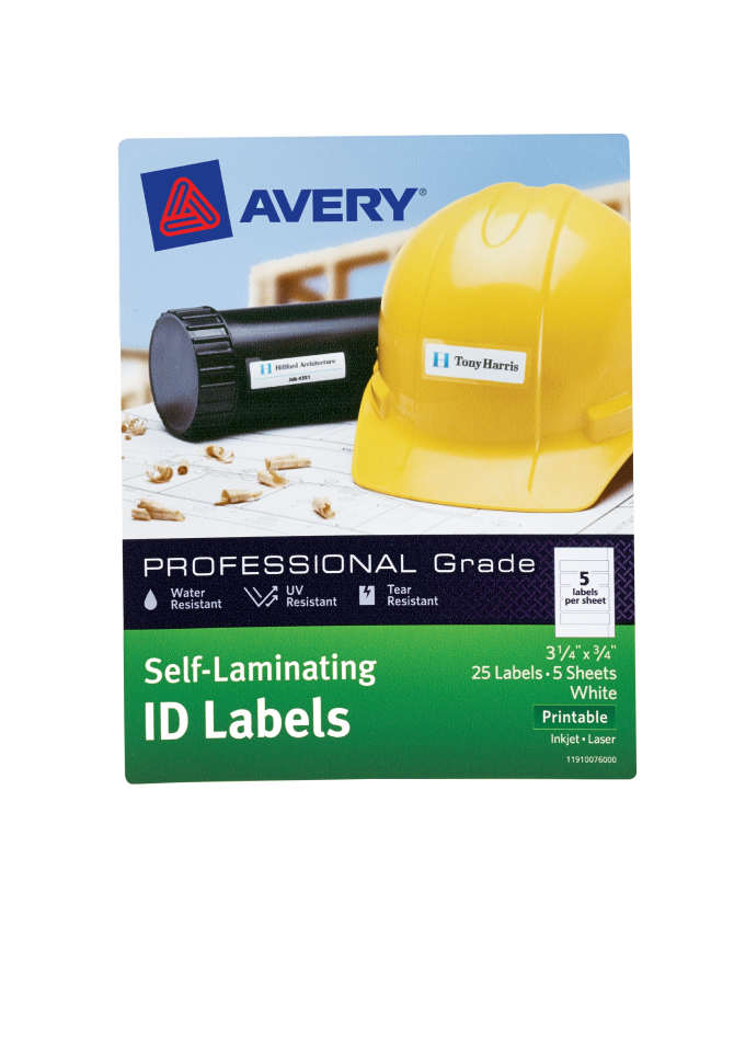 Avery Self Laminating Id Labels 3 4 X 3 1 4 25 Labels 00760 Avery Com