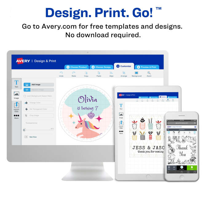 Avery design and print top