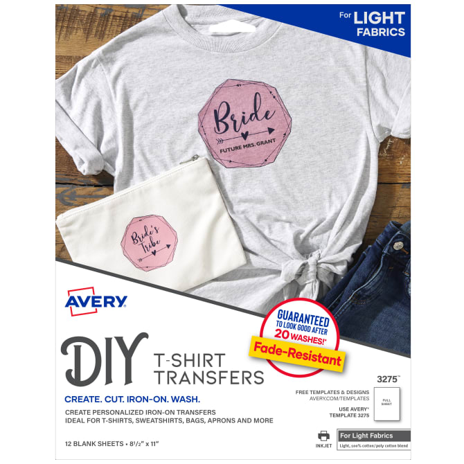  Avery Printable T Shirt Transfers For Use On Dark Fabrics 
