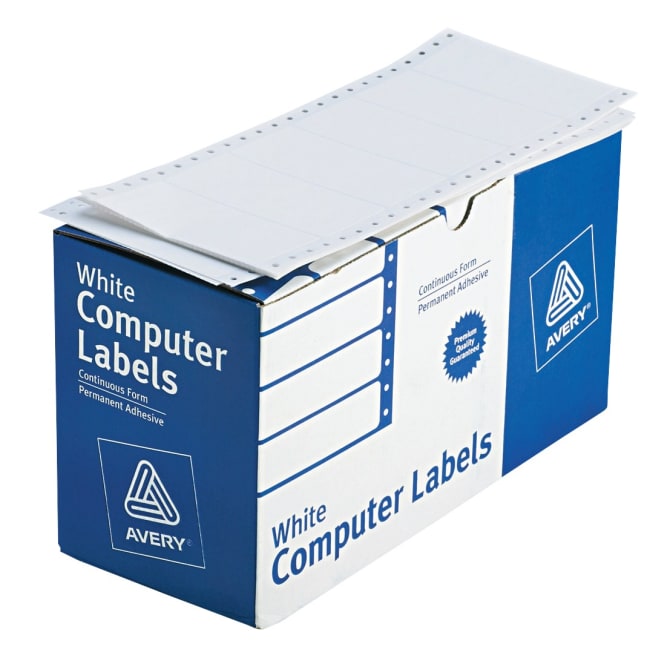 Avery® Continuous Form Computer Labels, Permanent Adhesive, 4