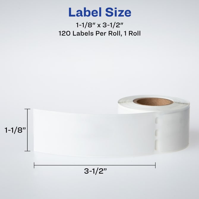 1-1/8 X 3-1/2 Address Labels - Direct Thermal Removable Paper