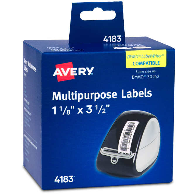 LabelValue.com | Dymo 30252 Address Labels - (1-1/8 x 3-1/2) for Dymo  450, 4XL, Zebra Desktop Printers - 2 White Rolls Per Pack