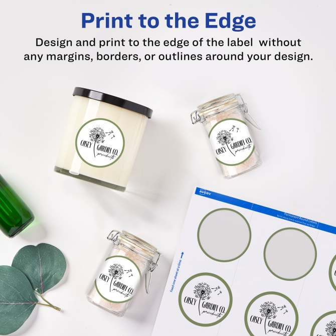 Avery® Matte White Round Labels with Sure Feed™, ¾